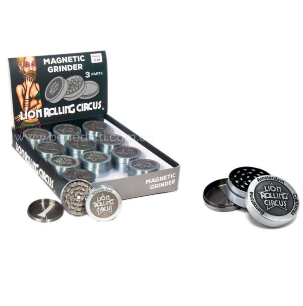 Magnetic Grinder 3 partes Lion Rolling Circus Ref.: 0710 - JVB Distribuidora