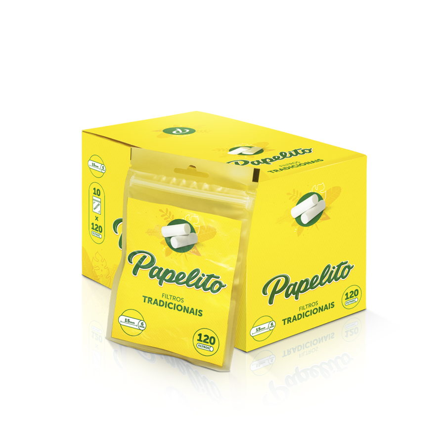 Filtro Papelito 6 mm Tradicional 10 pct c/ 120 filtros Ref.: 0121 - JVB Distribuidora