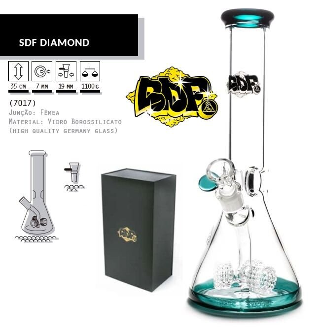 Glass Bongs SDF DIAMOND SQUADAFUM – REF – SDF 7017 - JVB Distribuidora