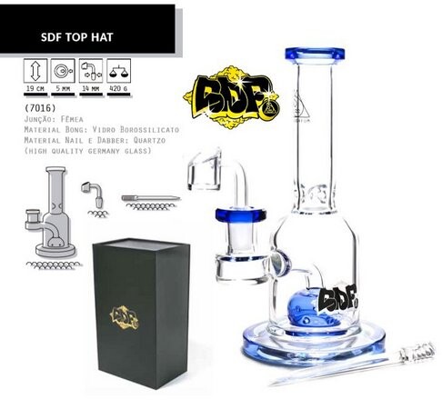 Glass Bongs SDF TOP HAT SQUADAFUM – REF –  SDF 7016 - JVB Distribuidora