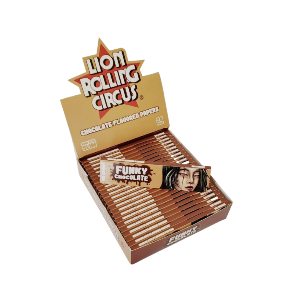 PAPEL CIG LION CIRCUS FLAVORED – FUNKY CHOCOLATE – KING SIZE C/24 – REF.: 1063 - JVB Distribuidora