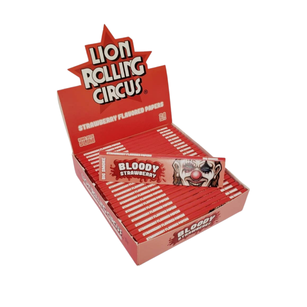 PAPEL CIG LION CIRCUS FLAVORED – STRAWBERRY – KING SIZE C/24 – REF.: 1064 - JVB Distribuidora