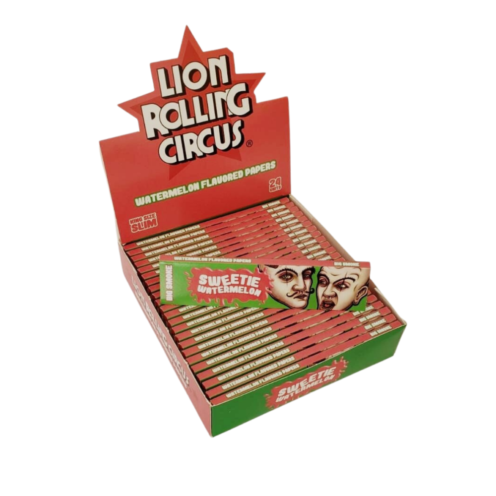 PAPEL CIG LION CIRCUS FLAVORED -WATERMELON – KING SIZE C/24 – REF.: 1065 - JVB Distribuidora