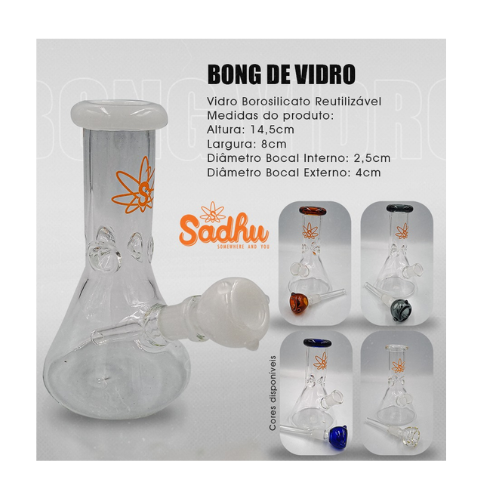 BONG DE VIDRO RETO SADHU – REF 1161 - JVB Distribuidora