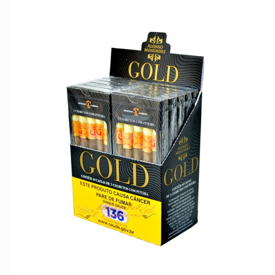 CIGARRILHA COM PITEIRA AL. MDZ GOLD 10 CX C/5 – REF.: 1201 - JVB Distribuidora