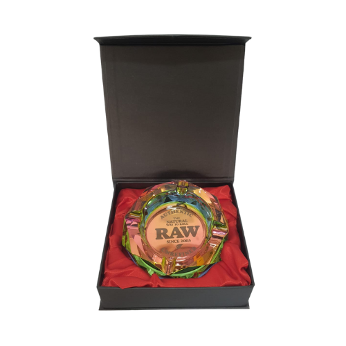 CINZEIRO DE CRISTAL RAINBOW GLASS ASHTRAY RAW – REF – 1241 - JVB Distribuidora