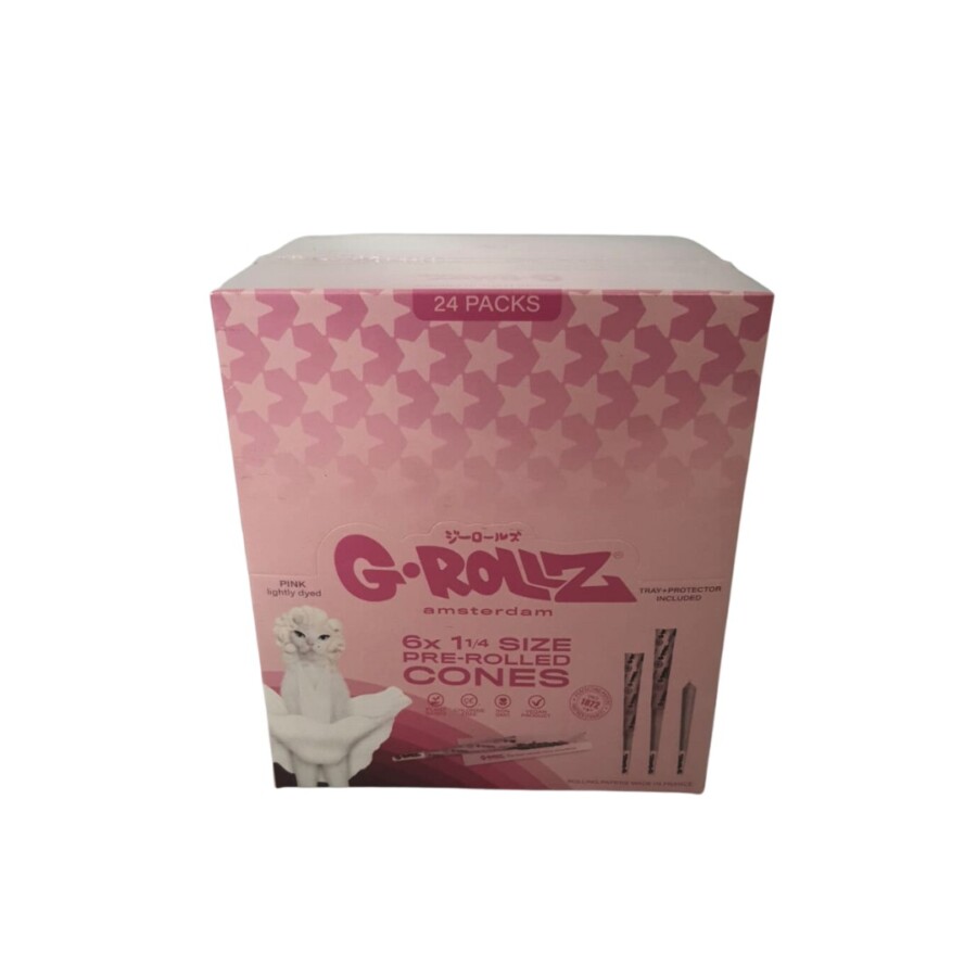 PAPEL CIG CONE LIGHTLY DYED PINK 6X  G.ROLLZ – REF – 1323 - JVB Distribuidora