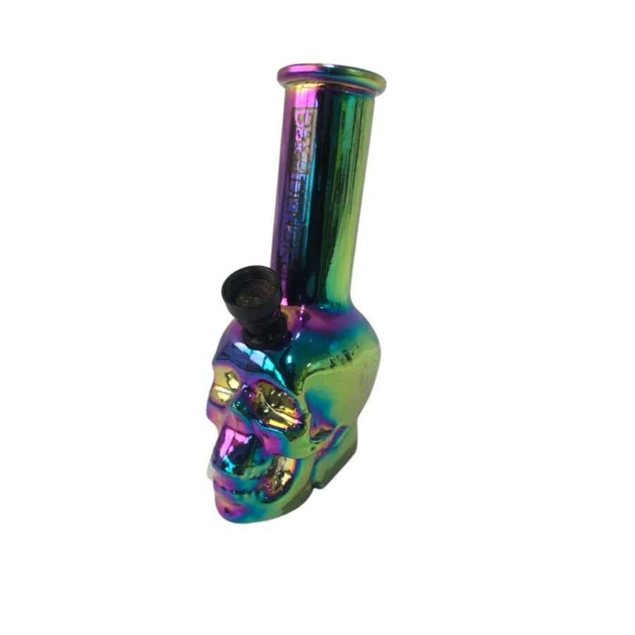 BONG DE VIDRO MINI SKULL METALIC FURCATO ABDZ – REF – 1440- - JVB Distribuidora