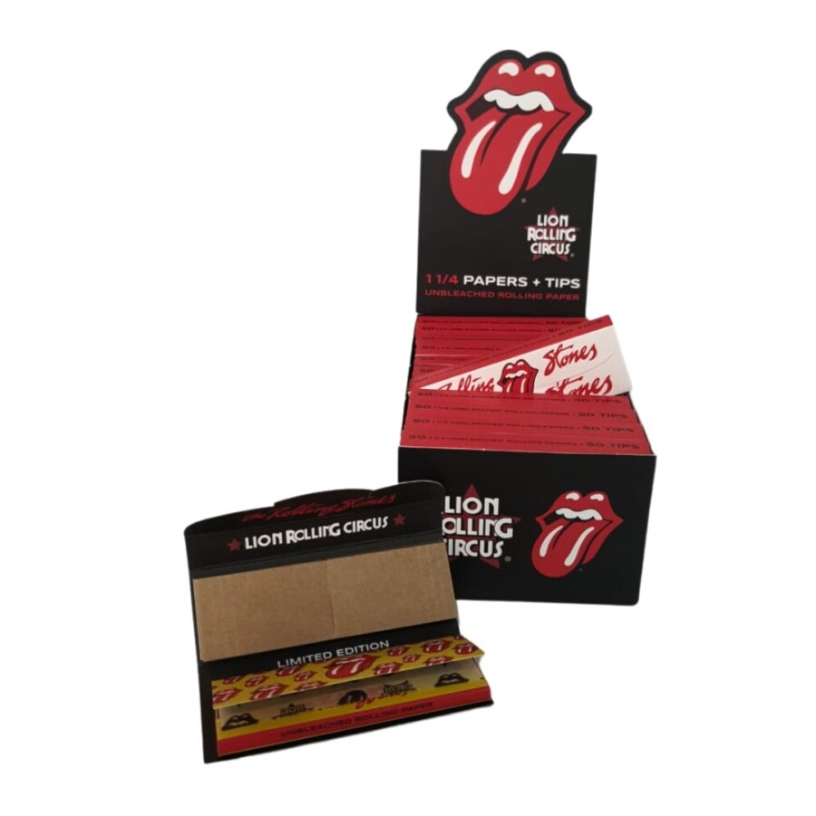 PAPEL CIG LION UNBLEACHED ROLLING STONES + TIPS 1.1/4 C/24 – REF – 1547 – - JVB Distribuidora