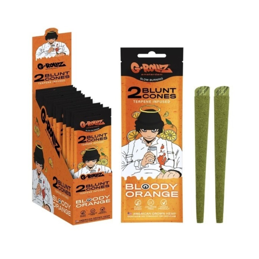 PAPEL CIG HEMP BLOODY TERPENE ORANGE C/12 – G.ROLLZ   – REF – 1639 - JVB Distribuidora