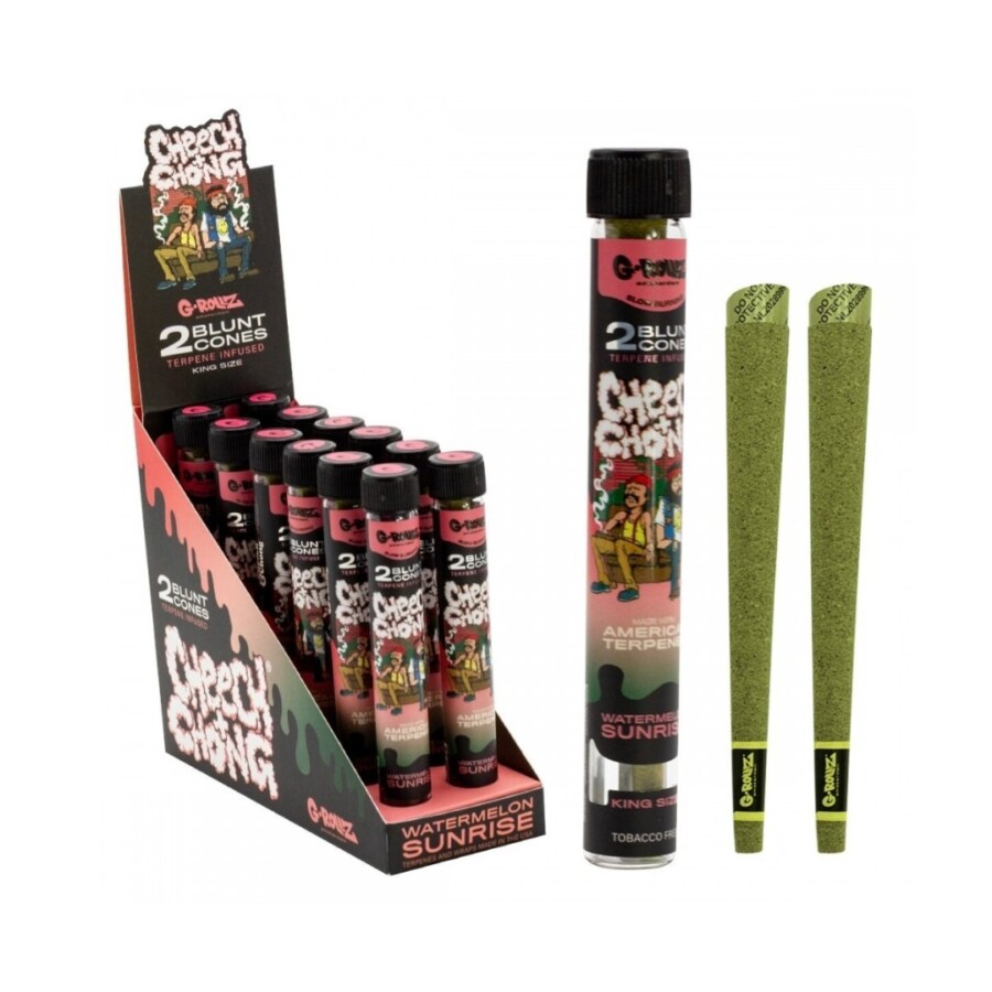 PAPEL CIG BLUNT CONES TERPENE WATERMELON  SUNRISE C/12 – G.ROLLZ  – REF – 1641 - JVB Distribuidora