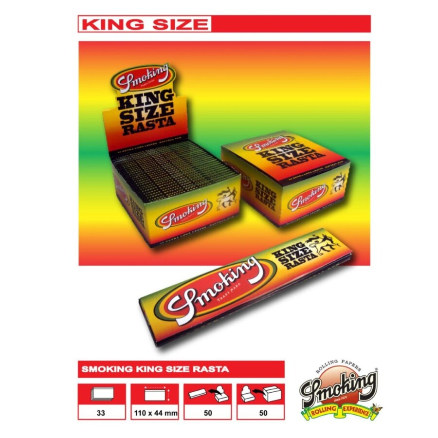 PAPEL CIG SMOKING KING SIZE RASTA G C/50 – REF – 1630 – - JVB Distribuidora