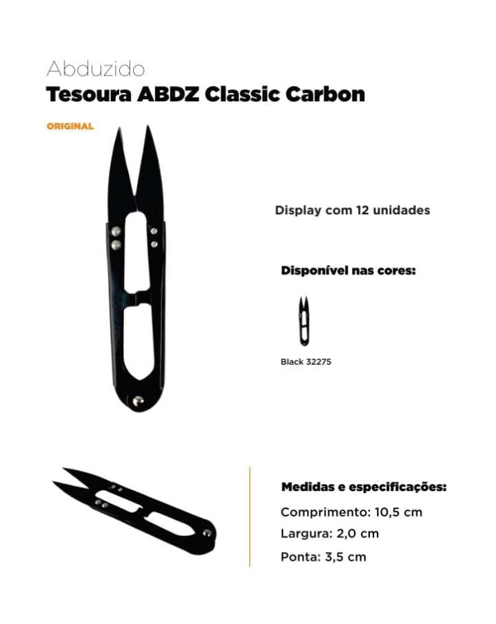 TESOURA CARBON BLACK C/12 – ABDZ – REF – 1651 – - JVB Distribuidora