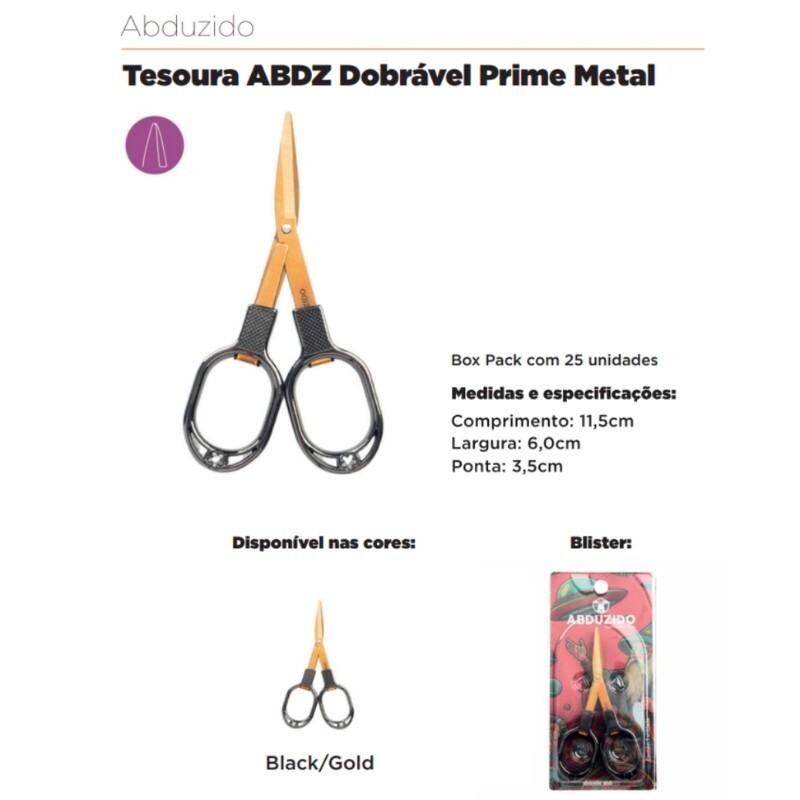 TESOURA DOBRAVEL PRIME METAL C/6 – ABDZ – REF – 1821 - JVB Distribuidora