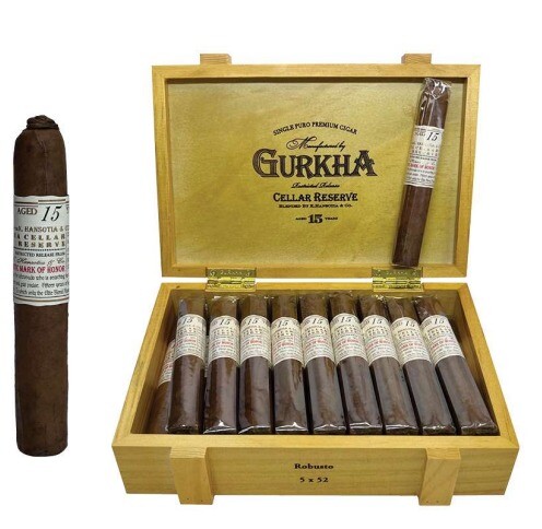 CHARUTO GURKHA 15 ANOS ROBUSTO 5X52 C/20 – REF – 1846 - JVB Distribuidora