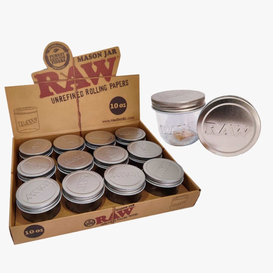 POTE DE VIDRO RAW 10 OZ DISPLAY C/12 – REF – 1858 - JVB Distribuidora